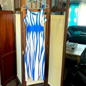New Blue and white wave dress